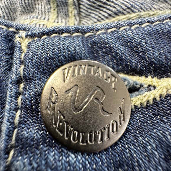 NWT Vintage Revolution Bell Flare Blue Stretch Jeans Denim 5 Pocket Sz 28 - Picture 8 of 12